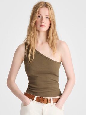 The 90s One-Shoulder Tanks in compact cotton - set of 3 colors